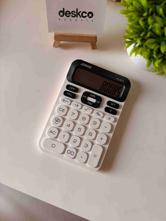 Deskco 12-Digit Desktop Calculator ABS Plastic JN-901 White