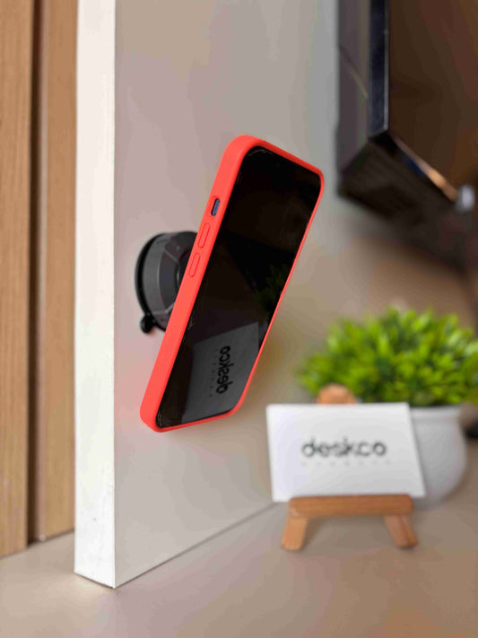 Deskco Vacuum Suction Magnetic Phone Mount Stand with 360 Rotation Matte Grey