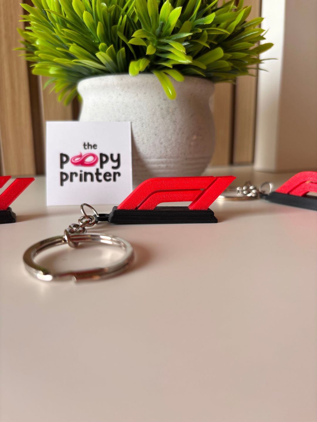 Premium Motorsport Racing Logo 3D Printed Keychain