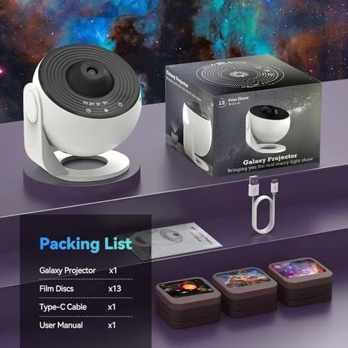 Deskco Planetarium 13-in-1 Galaxy Projector with Ultra HD 360° rotation