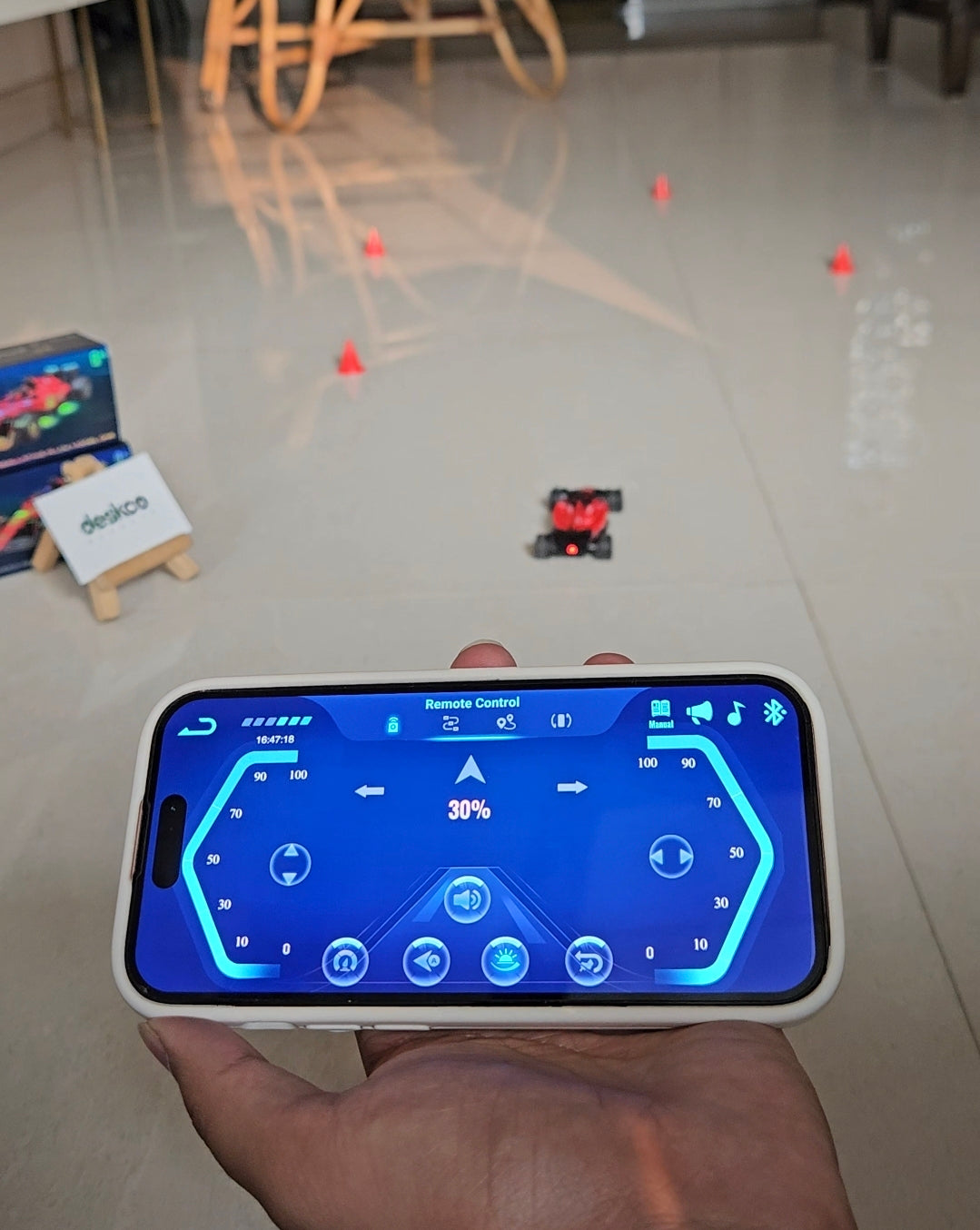 Metallic RC Race Car with Mobile App Control Features