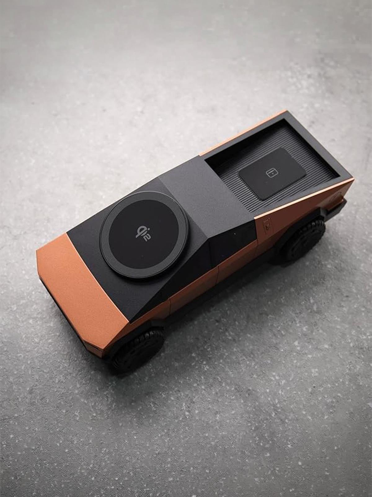 QI2 3-in-1 Wireless Charging Station | Cybertruck-Inspired Fast Charging Dock for iPhone, Android, Apple Watch & Earbuds