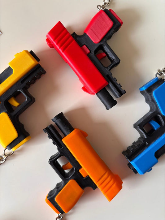 3D Printed Slide Action Blaster Fidget Toy Keychain