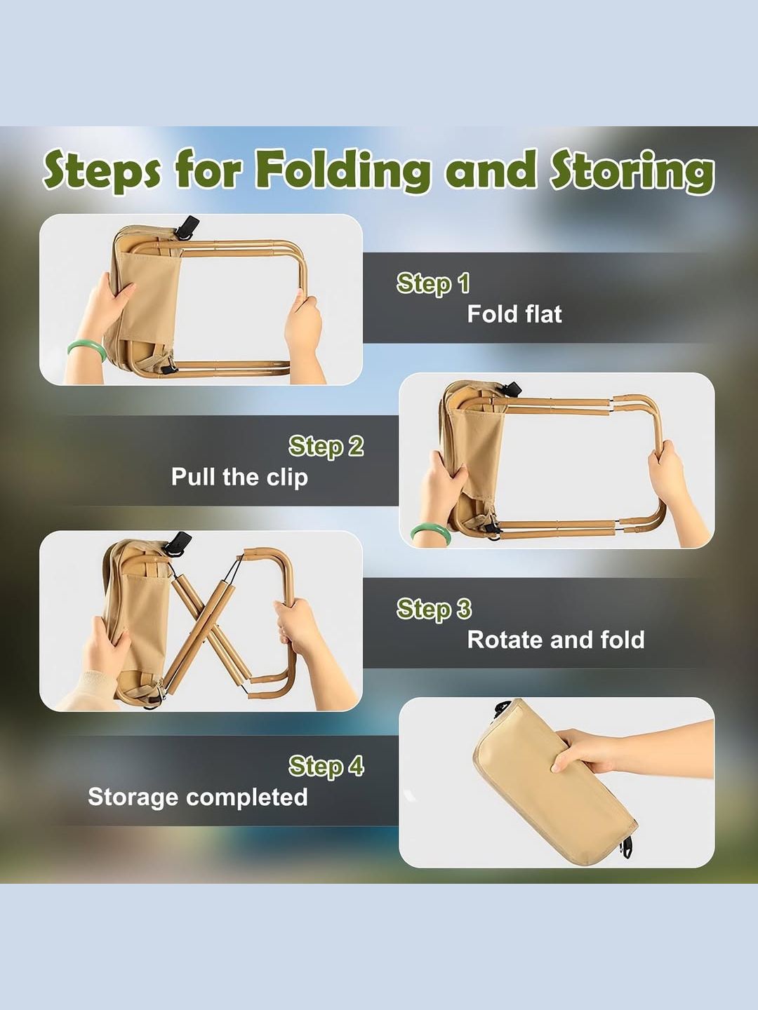 Foldable & Portable Backpack Stool