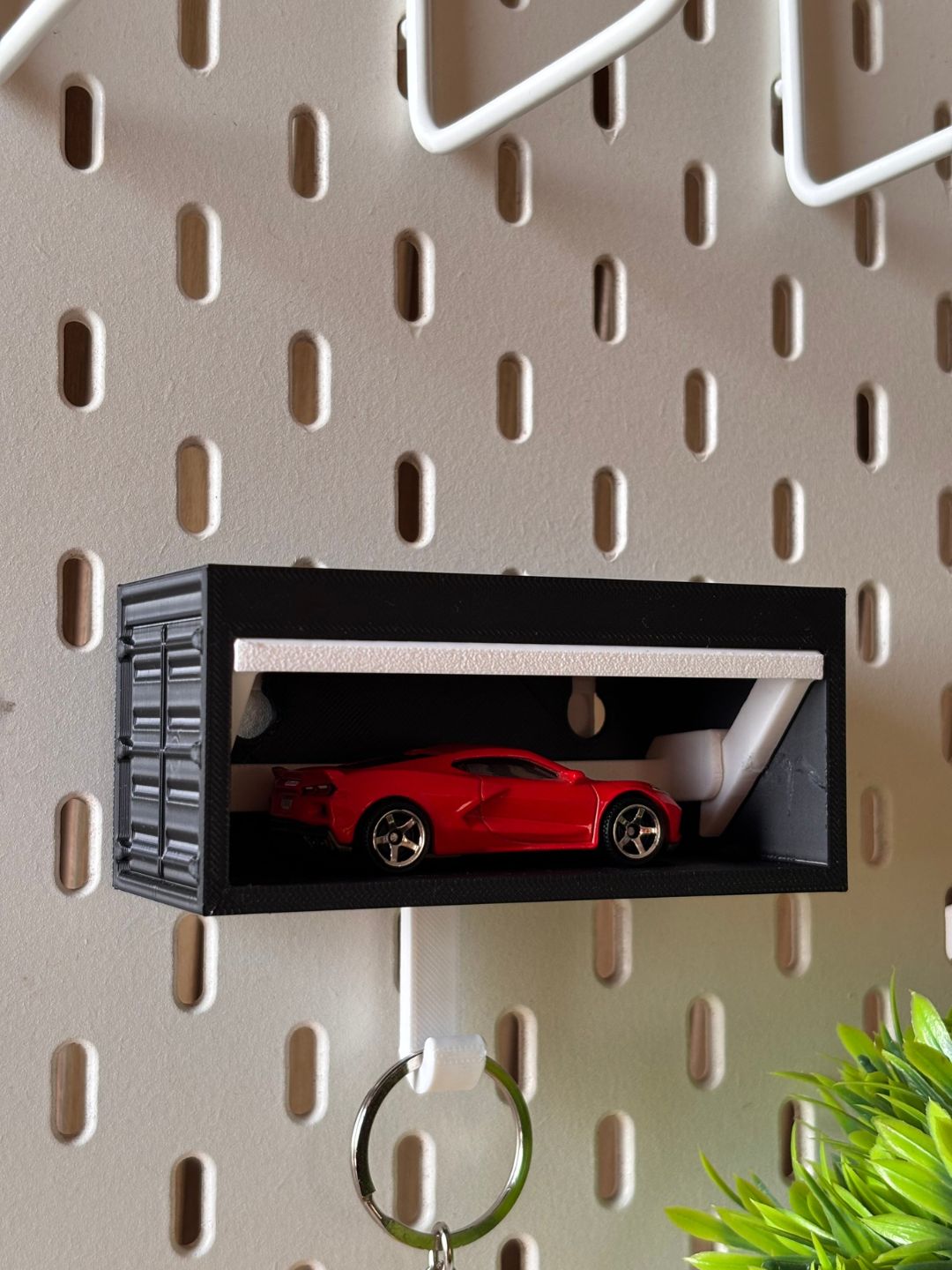 3D Printed Wall Mount Garage Key Holder for Die Cast Cars