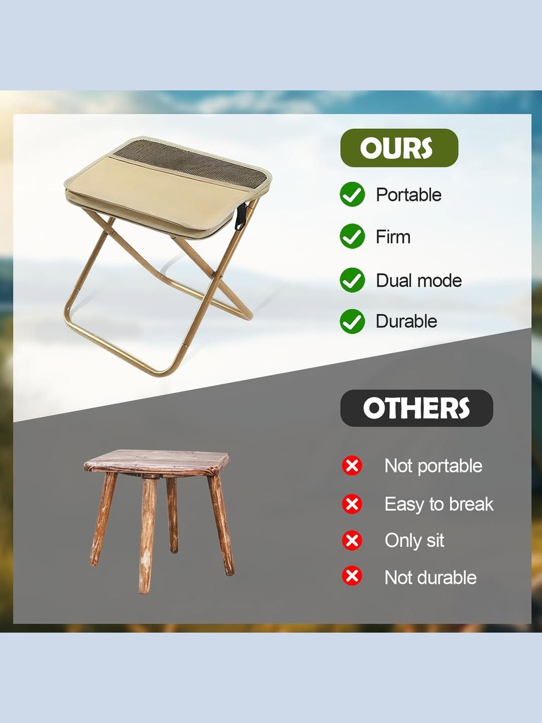 Foldable & Portable Backpack Stool