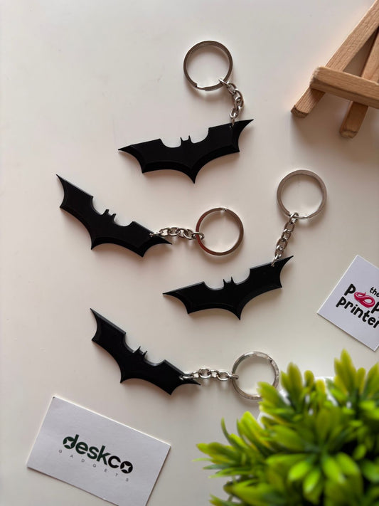 Iconic Bat Logo 3D Printed Keychain Fan Accessory