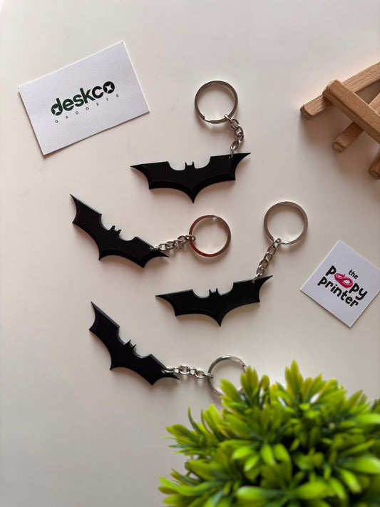 Iconic Bat Logo 3D Printed Keychain Fan Accessory