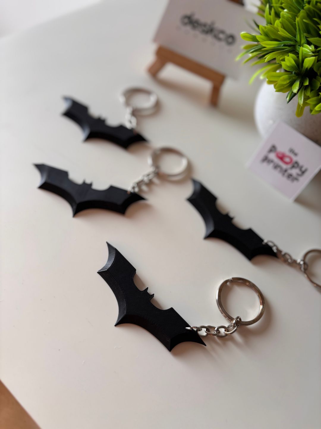 Iconic Bat Logo 3D Printed Keychain Fan Accessory