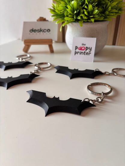 Iconic Bat Logo 3D Printed Keychain Fan Accessory