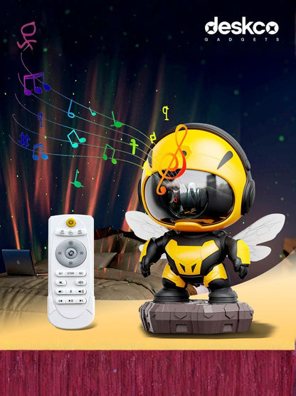 Deskco DreamBee Astronaut Star Projector and Speaker | Mecha Star Projector & Bluetooth Speaker