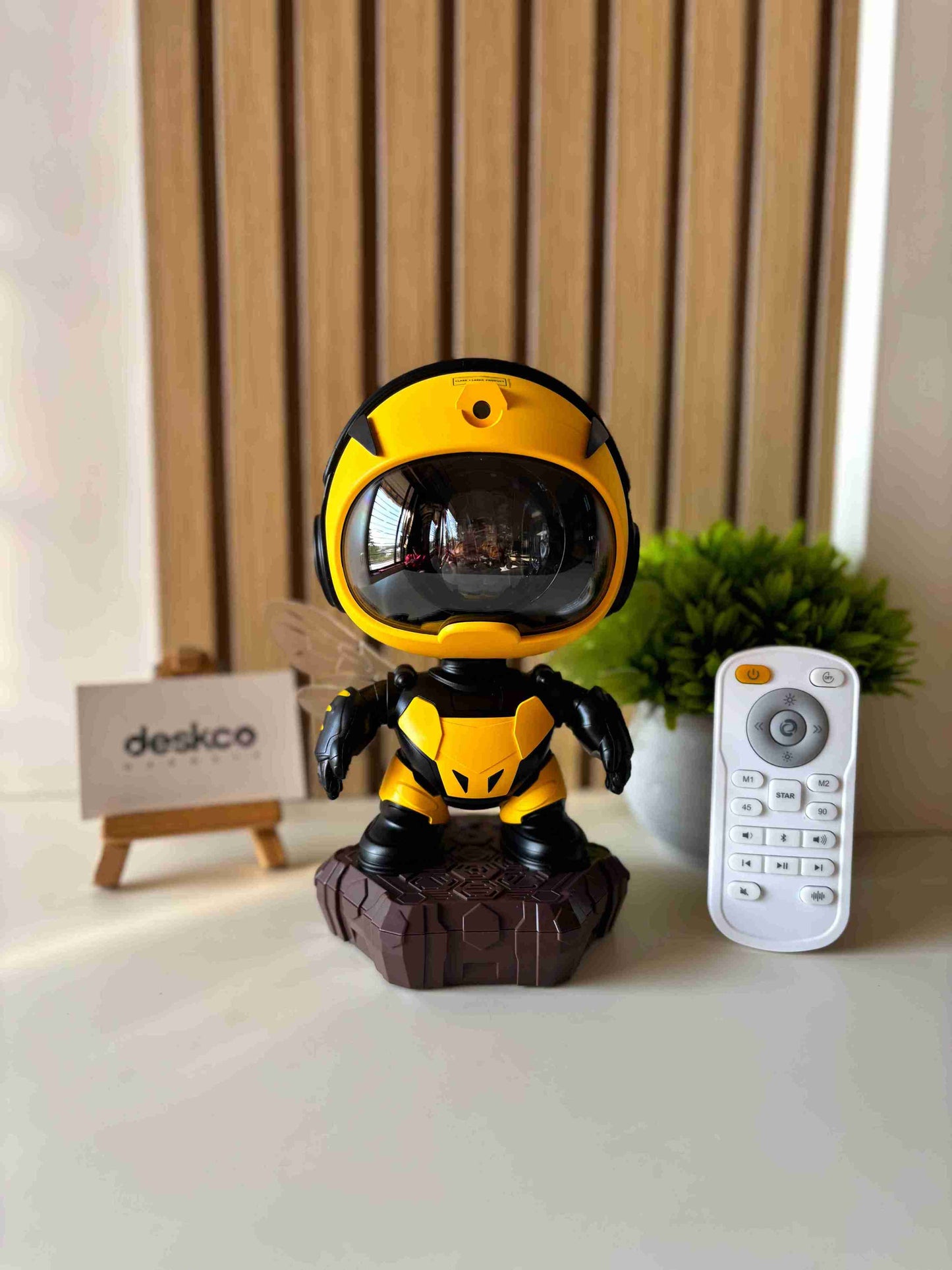Deskco DreamBee Astronaut Star Projector and Speaker | Mecha Star Projector & Bluetooth Speaker