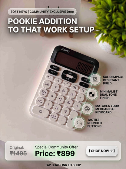 Deskco 12-Digit Desktop Calculator ABS Plastic JN-901 White
