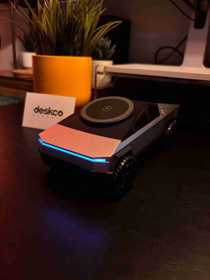 Cybertruck-Like 3-in-1 Wireless Charging Station, Desktop Decor