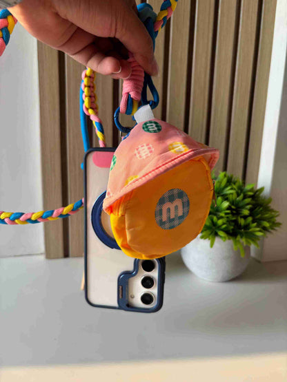 Deskco Crossbody Phone Strap / Sling bag Woven with Coin / Airpods, Earbuds Pouch Multicolor