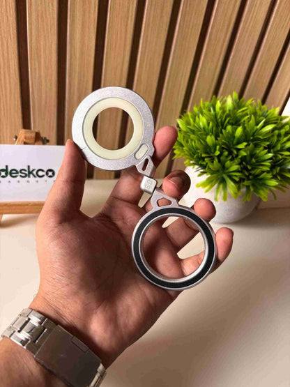 Deskco MagHover 360 | Premium Dual-Ring Magnetic Phone Stand & Grip | Comes with Magnetic Rings