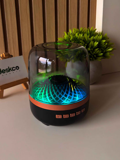 Big Diamond Smart LED Wireless Bluetooth Speaker with RGB Lamp, 360-Degree Surround Sound, USB Type-C Charging, Aesthetic Stereo Player