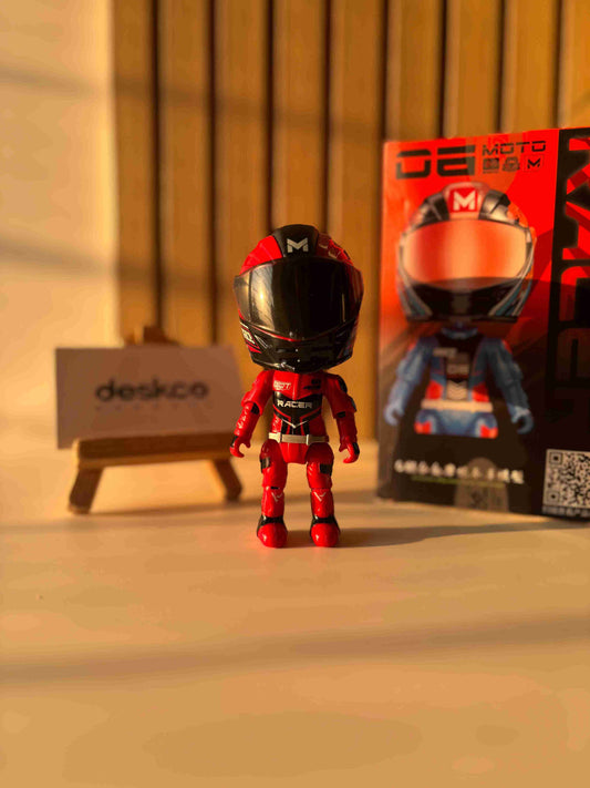 2-in-1 Die-Cast Helmet Racer Action Figure Desk Toy
