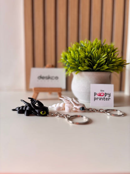 Magnetic Fantasy Dragon Couple 3D Printed Keychains