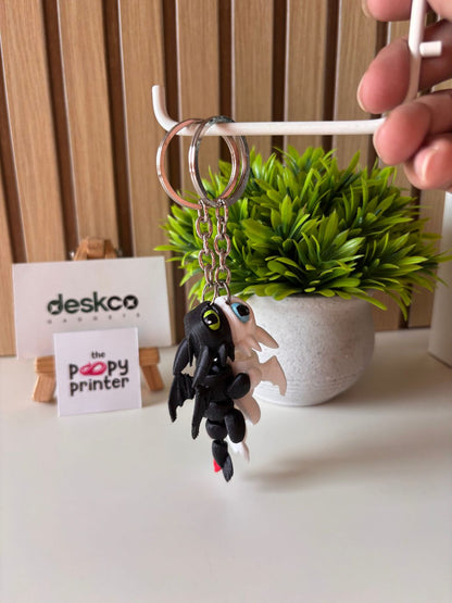 Magnetic Fantasy Dragon Couple 3D Printed Keychains