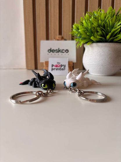 Magnetic Fantasy Dragon Couple 3D Printed Keychains