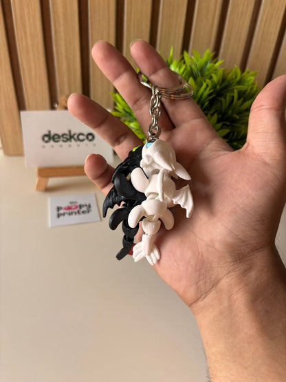Magnetic Fantasy Dragon Couple 3D Printed Keychains