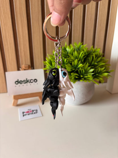 Magnetic Fantasy Dragon Couple 3D Printed Keychains