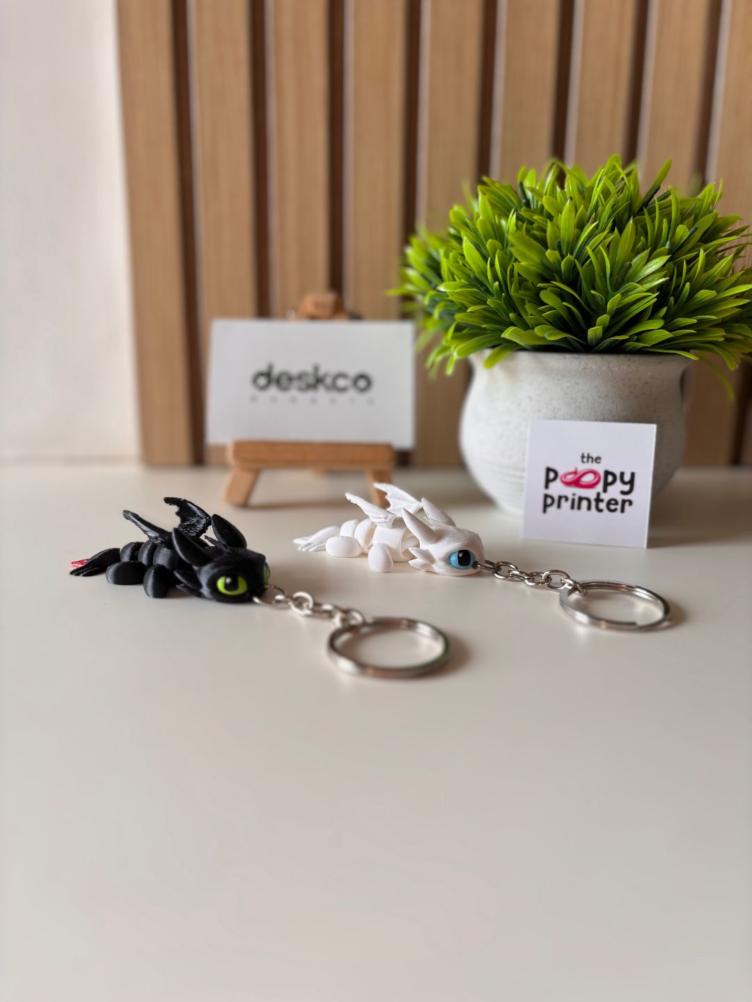 Magnetic Fantasy Dragon Couple 3D Printed Keychains