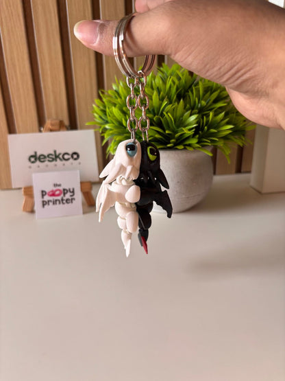 Magnetic Fantasy Dragon Couple 3D Printed Keychains