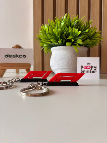 Premium Motorsport Racing Logo 3D Printed Keychain
