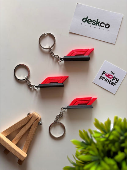 Premium Motorsport Racing Logo 3D Printed Keychain