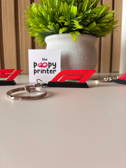 Premium Motorsport Racing Logo 3D Printed Keychain
