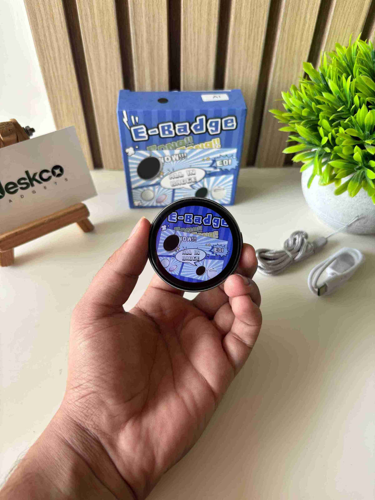 AuraTag Smart Digital Bing Bang e-Badge Customizable Display with Photo/GIF/Video