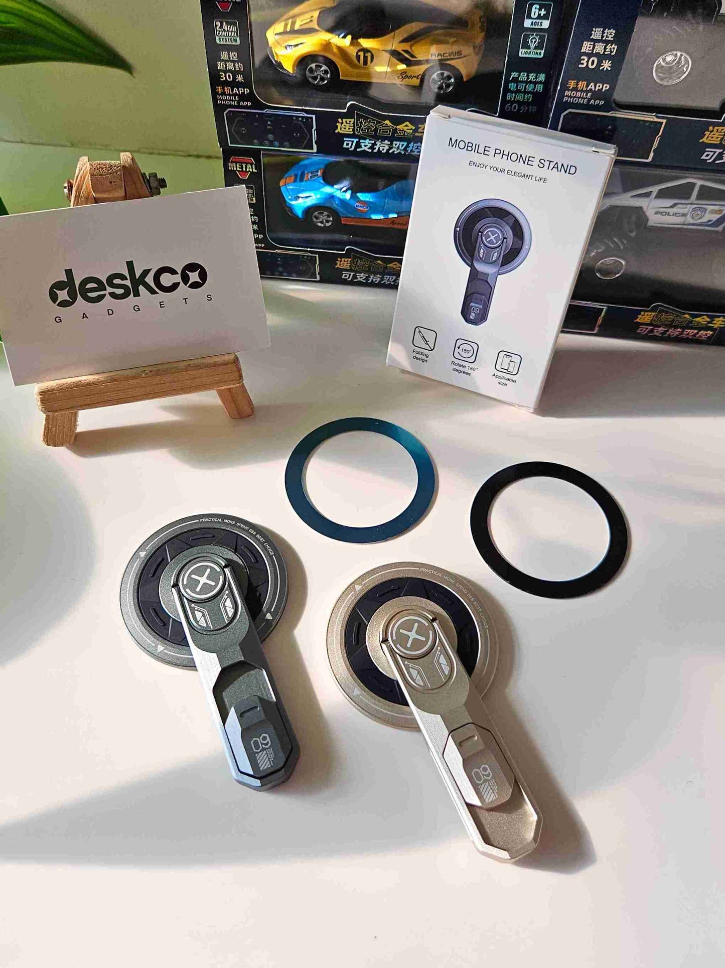 Magnetic Mobile Stand with Fidget Clicker | 360° Magnetic Mobile Stand for All Smartphones