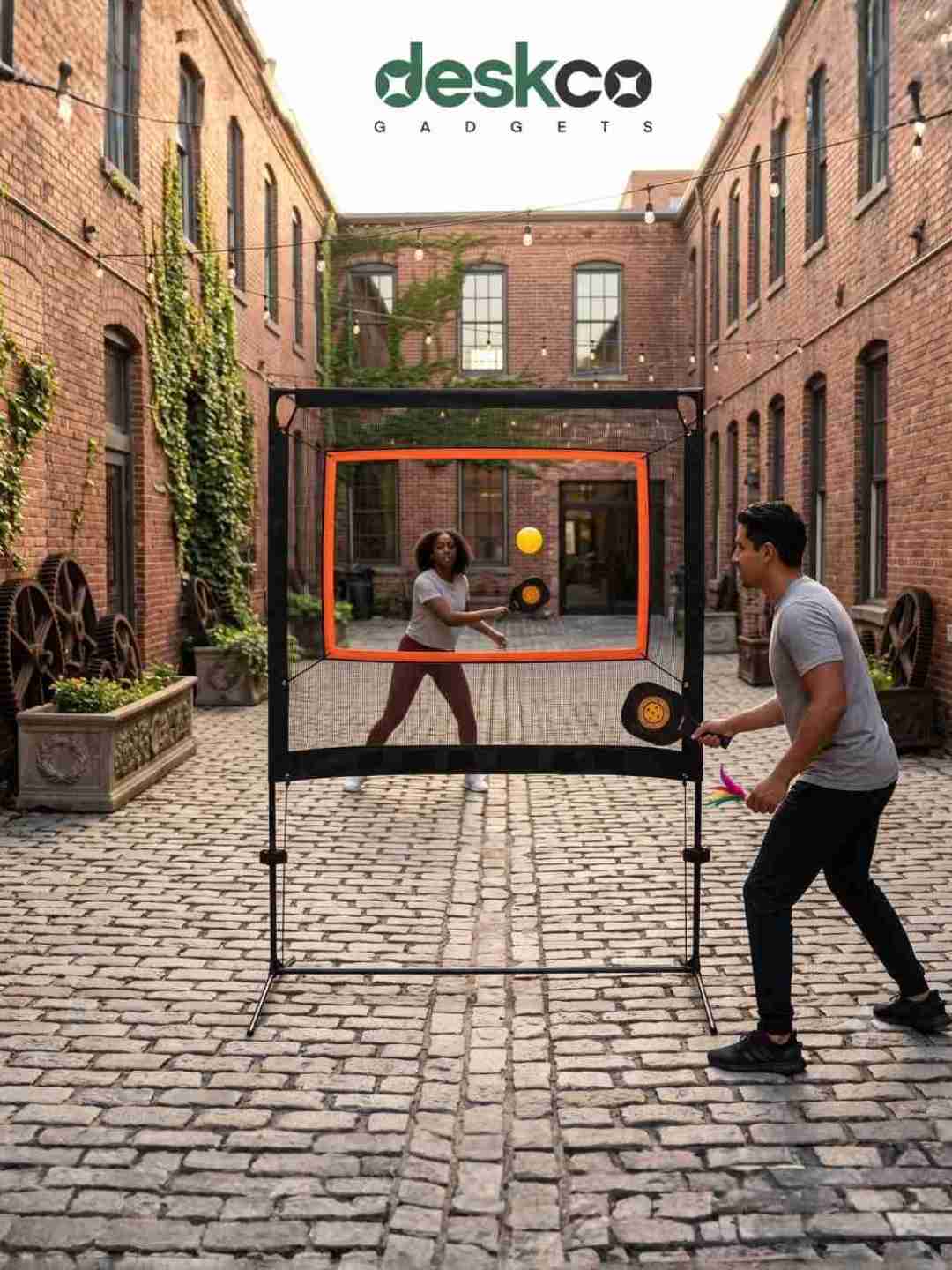 PopMinton by Deskco Portable Badminton, Pickleball, Tennis Net Set Indoor and Outdoor Pro Match Edition