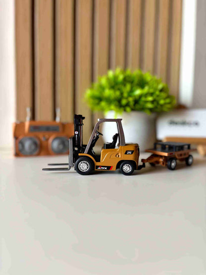 1:64 Scale Premium RC Forklift with Attachments | Desktop RC Construction/Warehouse Combo