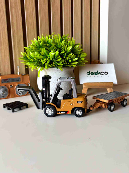 1:64 Scale Premium RC Forklift with Attachments | Desktop RC Construction/Warehouse Combo