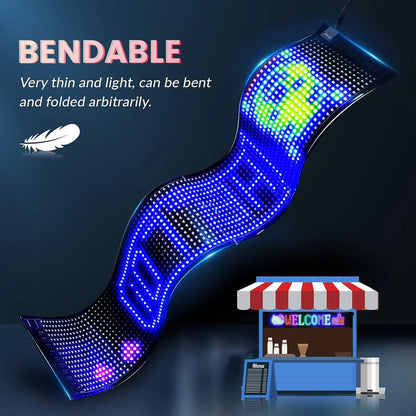 Smart Flexible LED Matrix Panel for Cars, Shops, Parties & Bars(App Controlled)