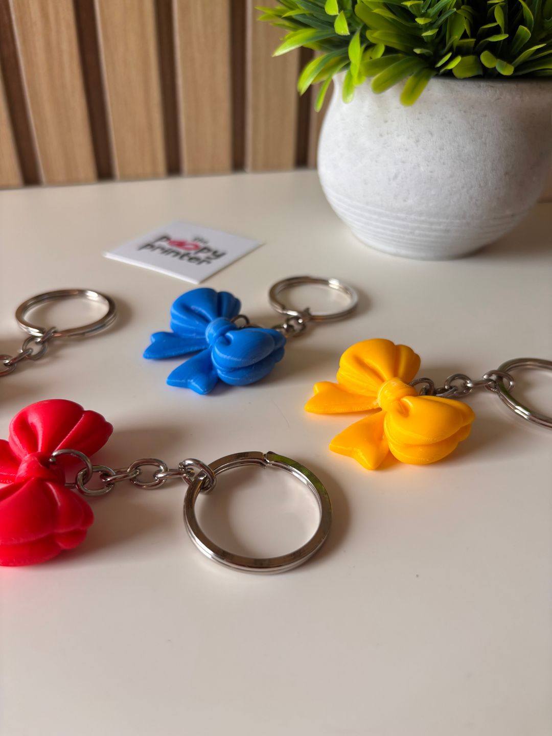 Cute Coquette Bow 3D Printed Keychain