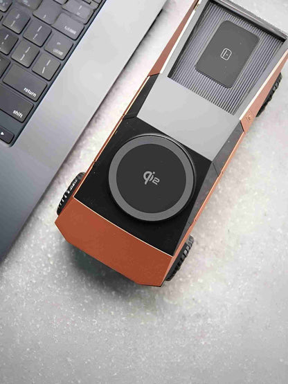 QI2 3-in-1 Wireless Charging Station | Cybertruck-Inspired Fast Charging Dock for iPhone, Android, Apple Watch & Earbuds