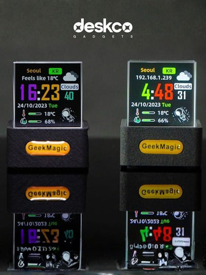 GeekMagic HoloCube Lite | Smart WiFi Desk Clock & GIF Display