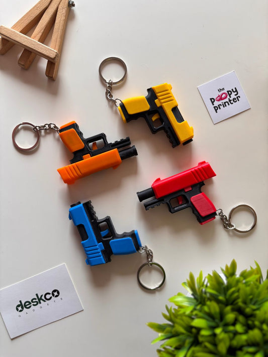 3D Printed Slide Action Blaster Fidget Toy Keychain