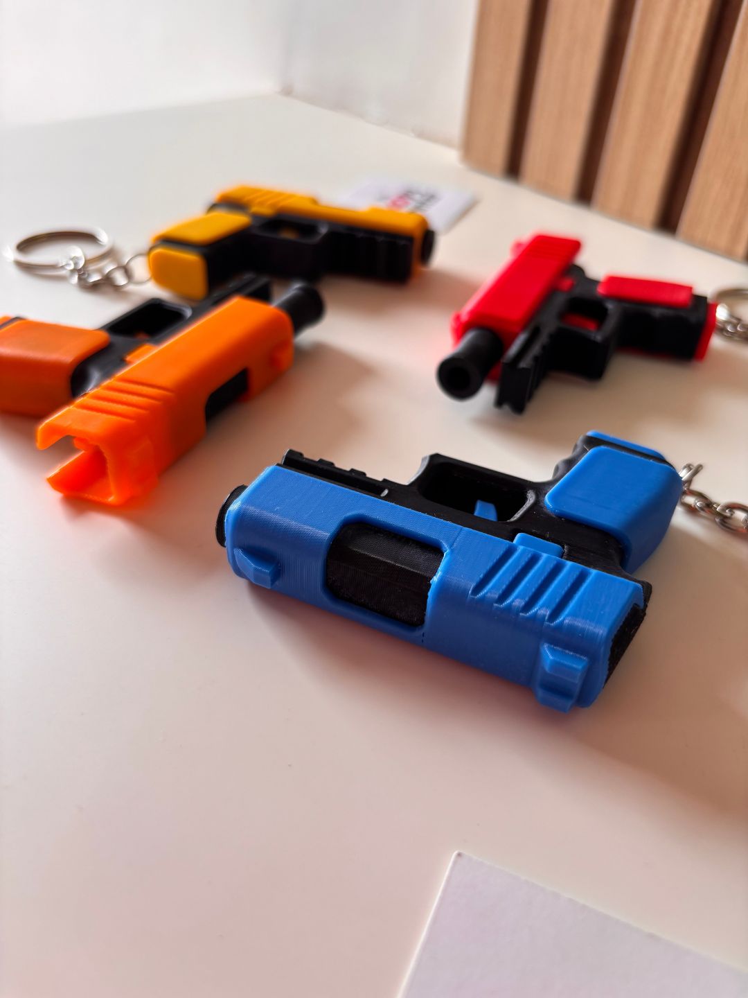 3D Printed Slide Action Blaster Fidget Toy Keychain