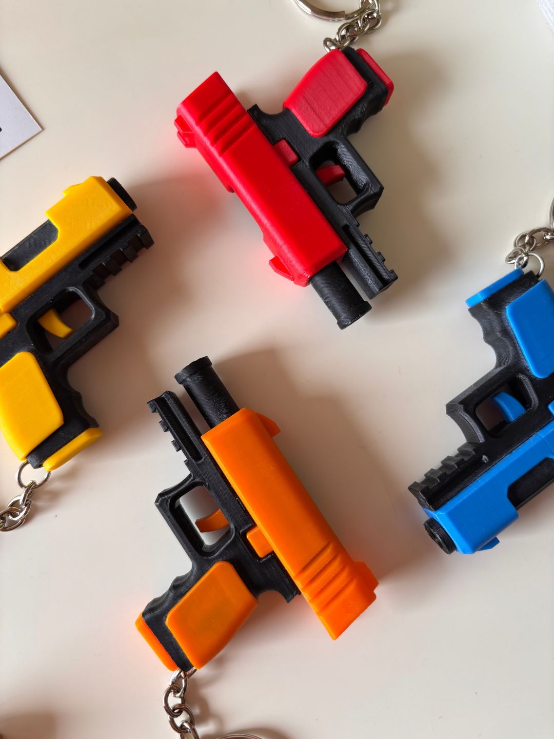 3D Printed Slide Action Blaster Fidget Toy Keychain