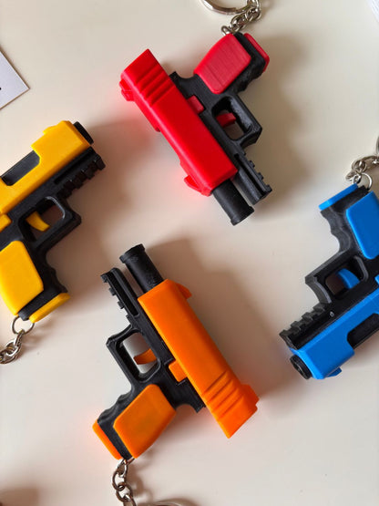 3D Printed Slide Action Blaster Fidget Toy Keychain