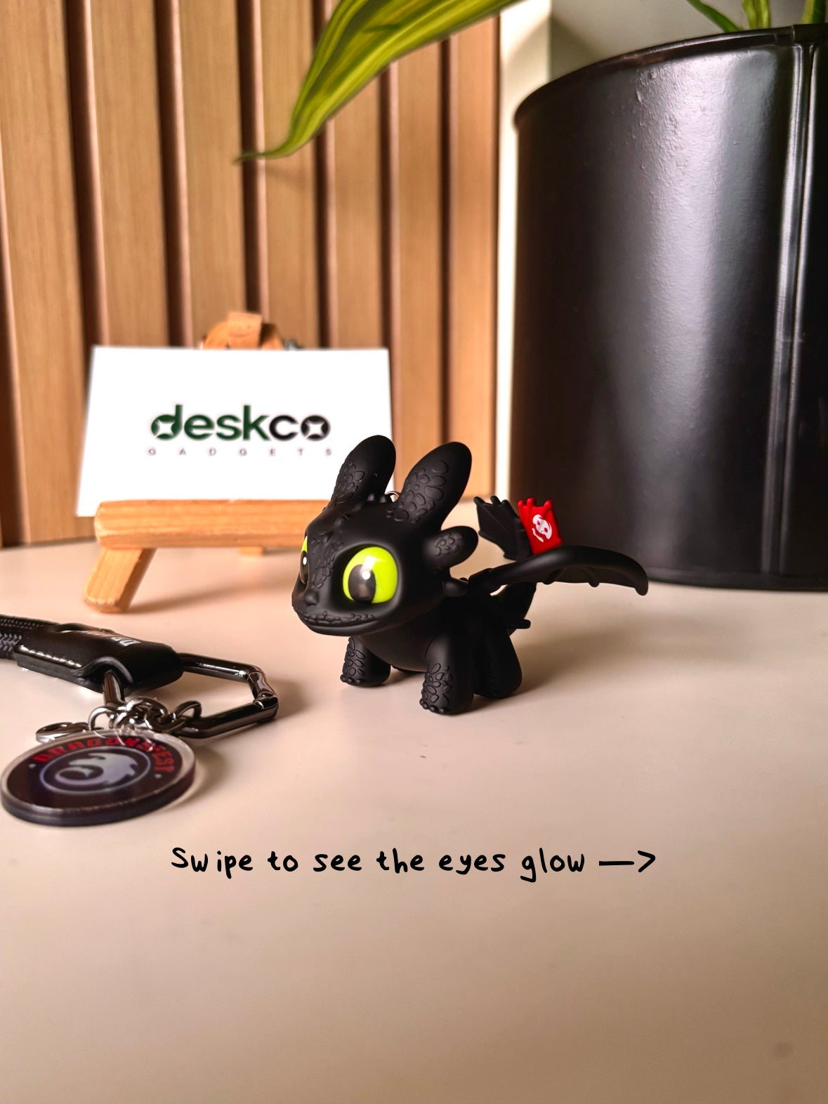 Cutest Dragon Keychain With Glowing Eyes And Touch Sensors