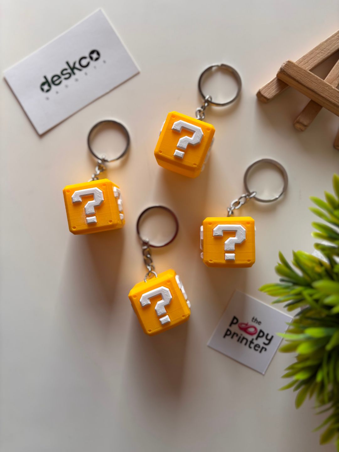 Retro Video Game Mystery Block 3D Printed Keychain