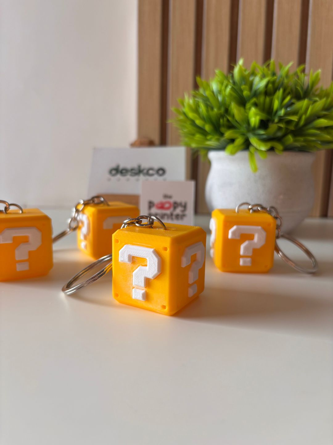 Retro Video Game Mystery Block 3D Printed Keychain