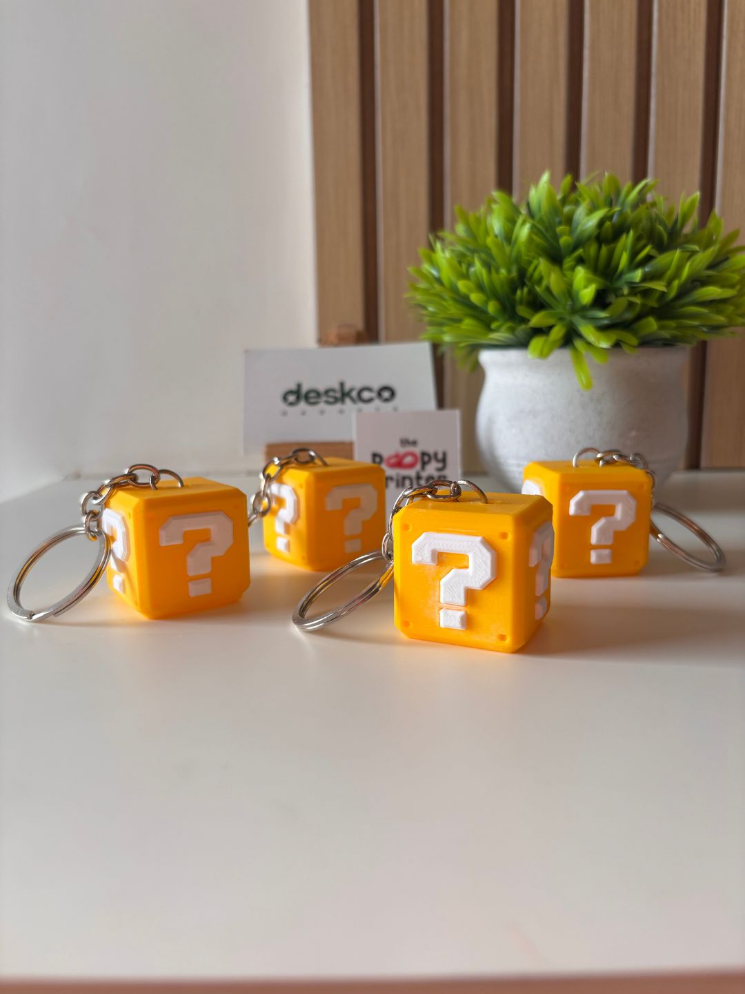 Retro Video Game Mystery Block 3D Printed Keychain