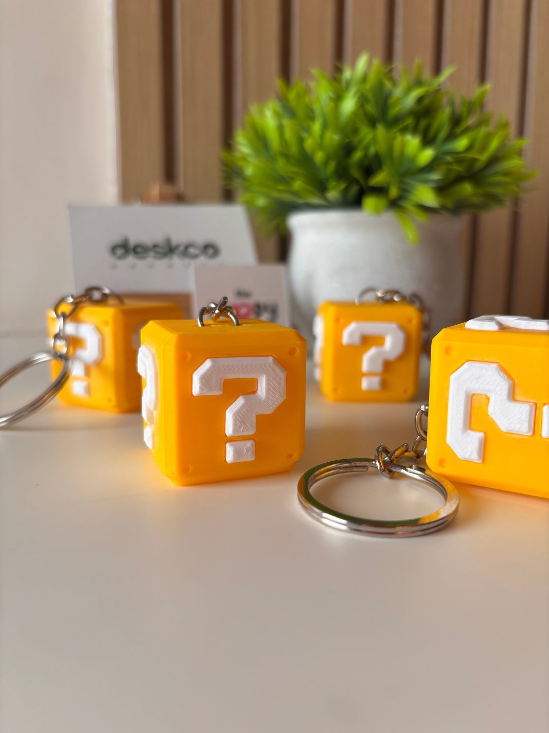 Retro Video Game Mystery Block 3D Printed Keychain